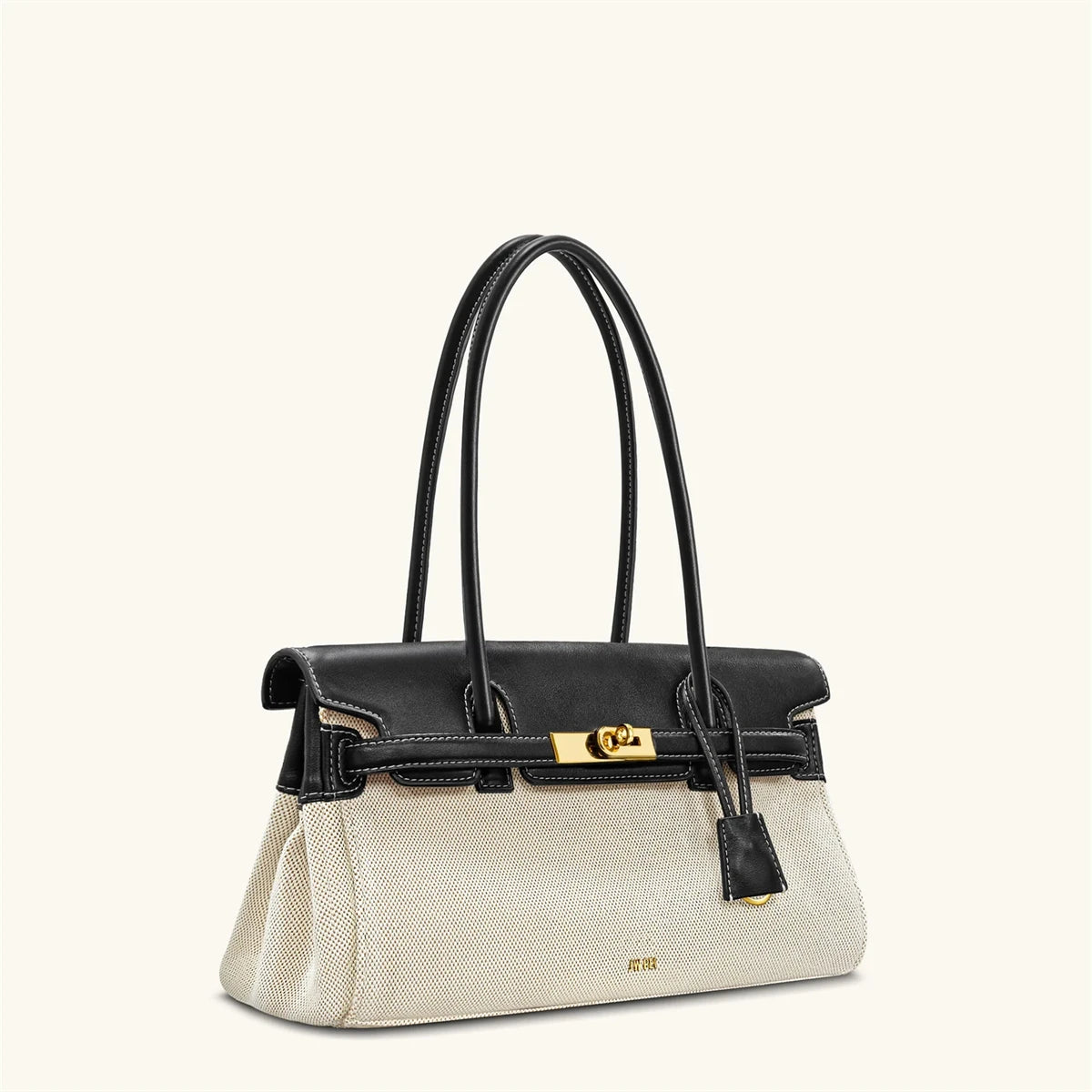 Brown Lock Buckle Underarm Bag