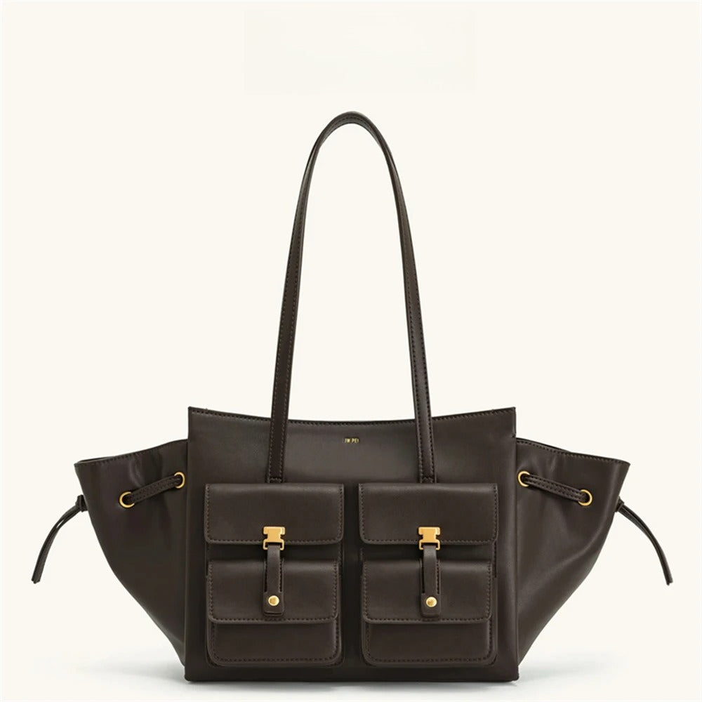 Tan Multi Pocket Tote Bag