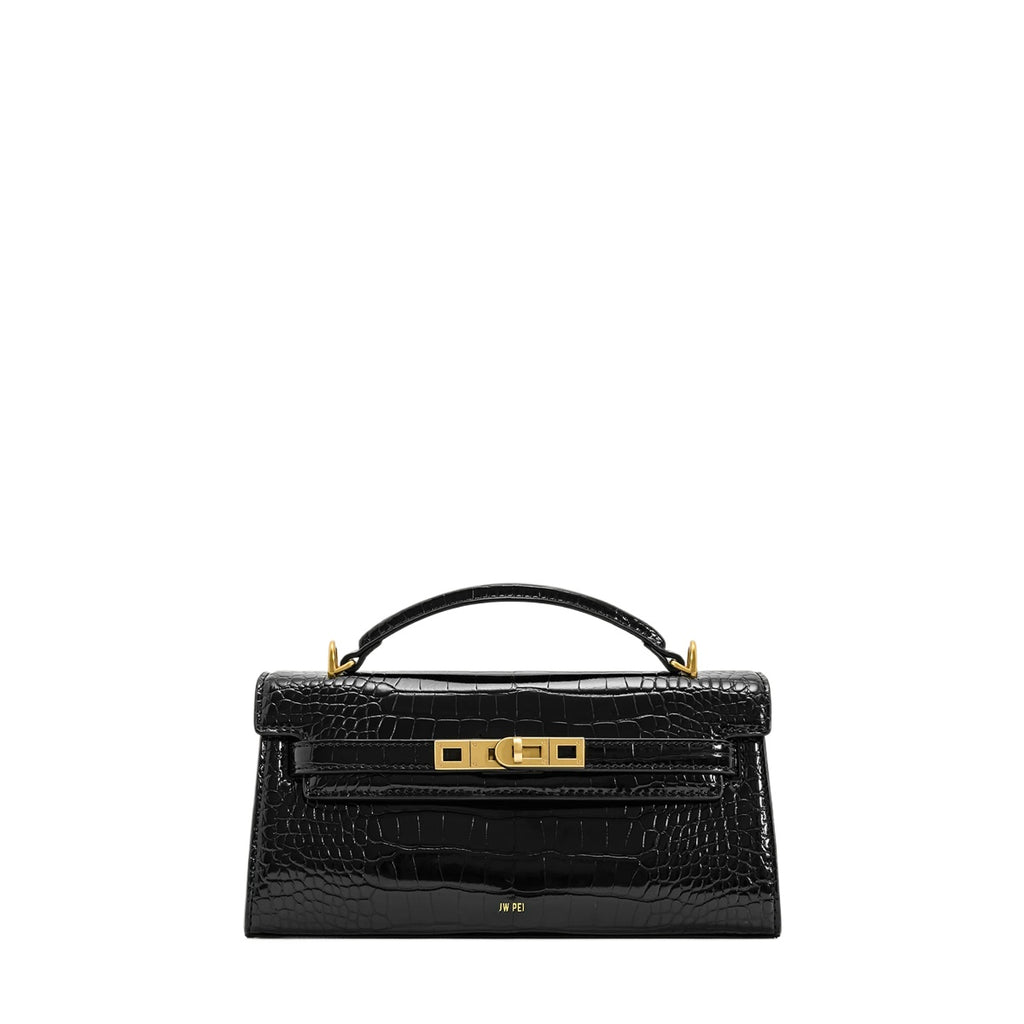 Croc Embossed Top Handle Bag