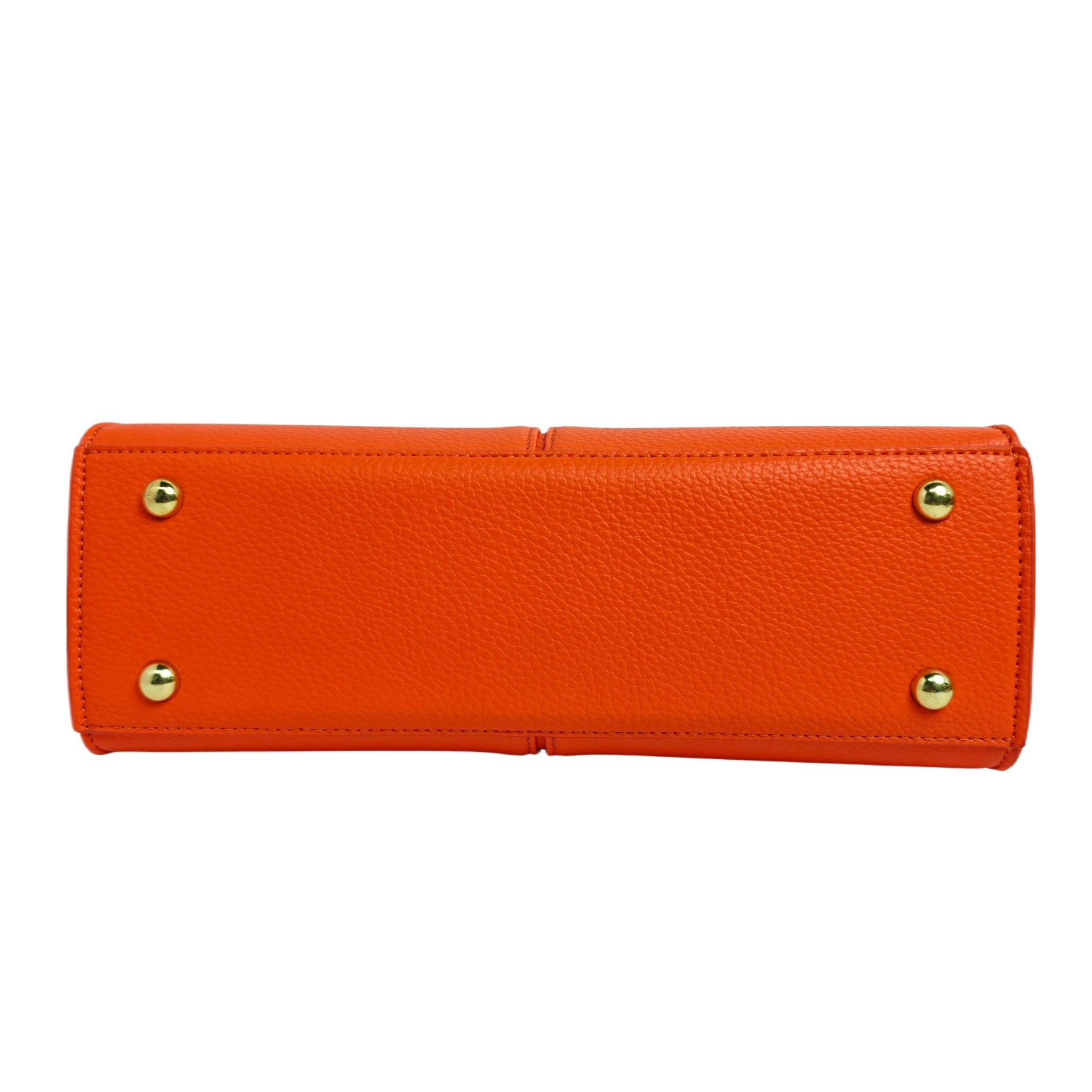 Orange Lock Detail Top Handle Bag