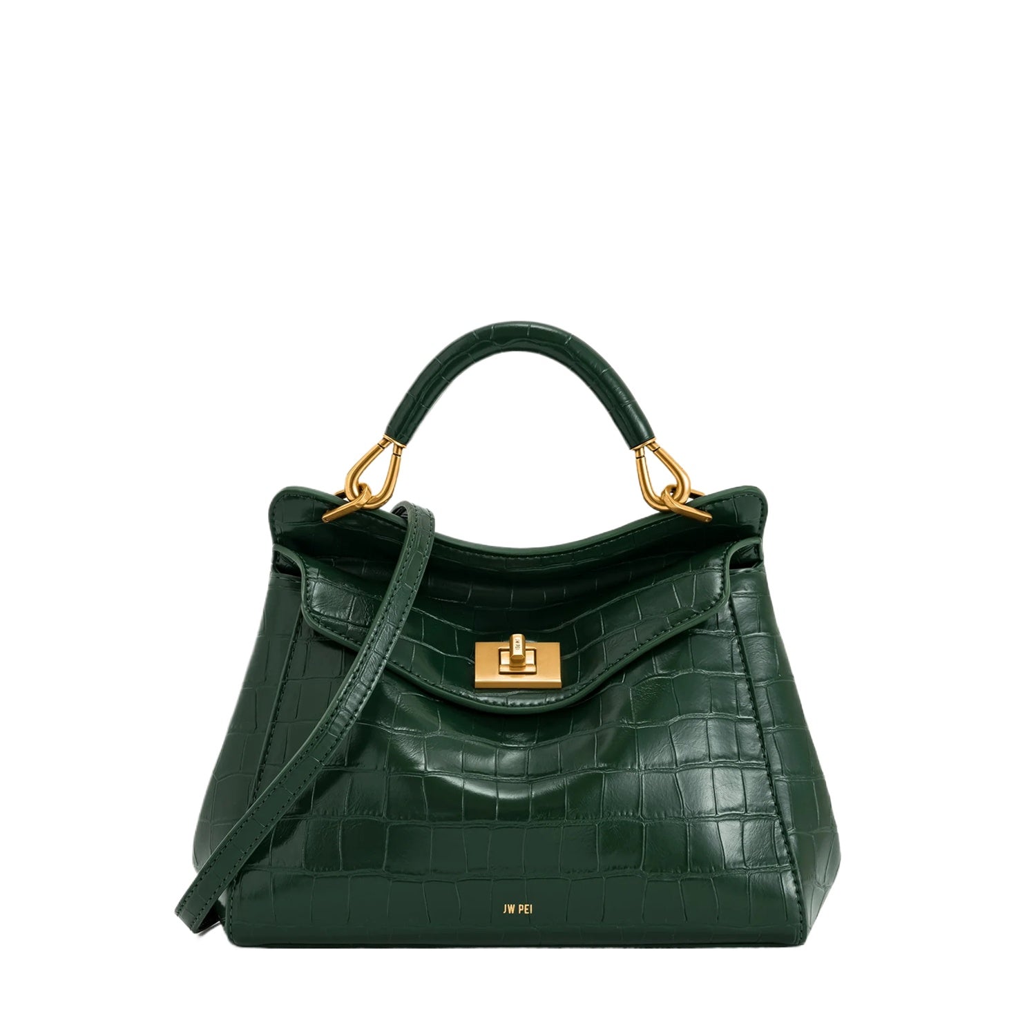 Ivory Lock Detail Shoulder Bag
