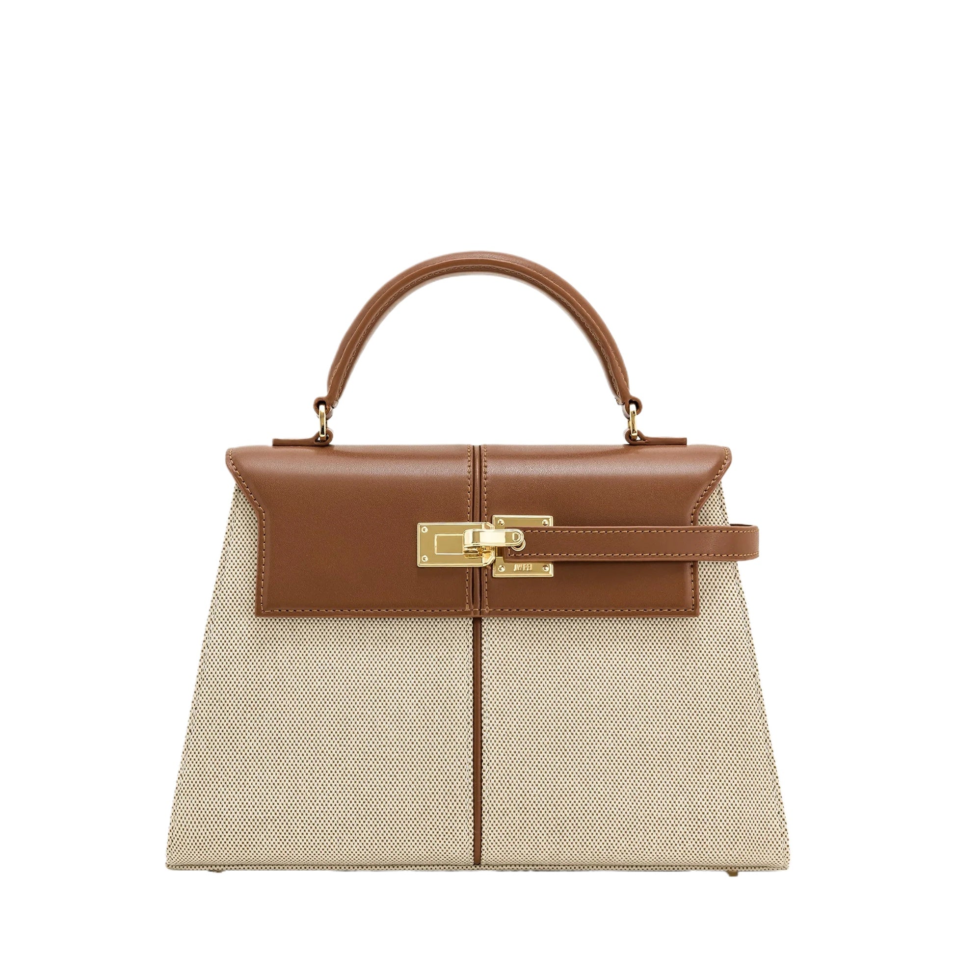 Ivory Lock Detail Top Handle Bag