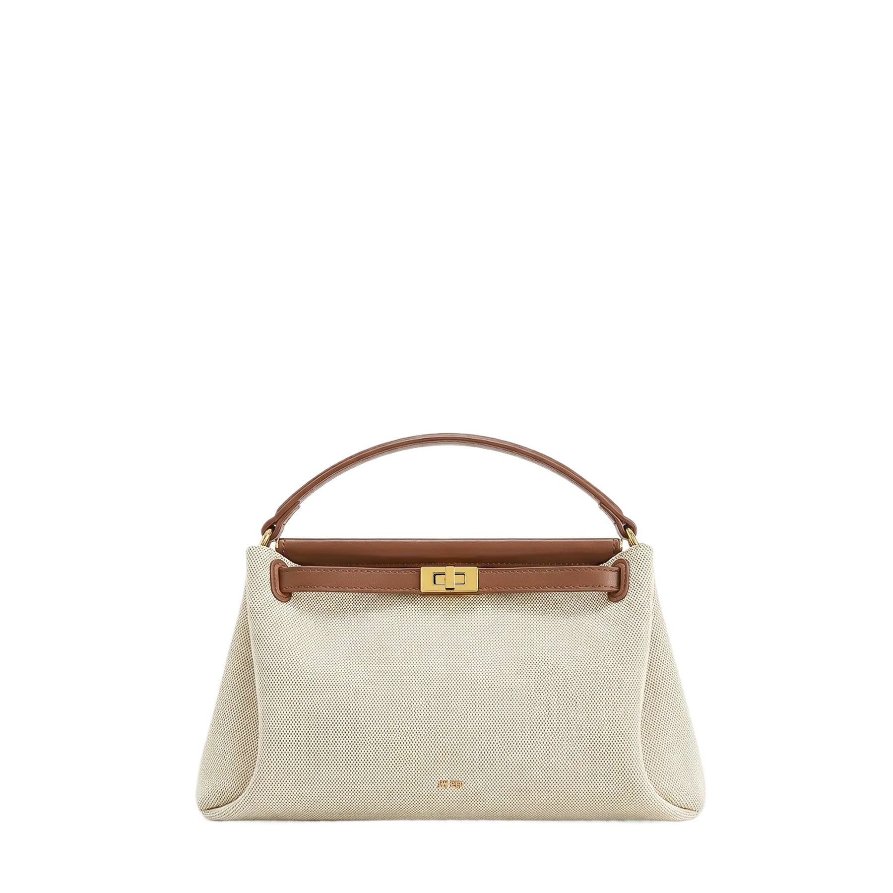 Brown Lock Detail Shoulder Bag