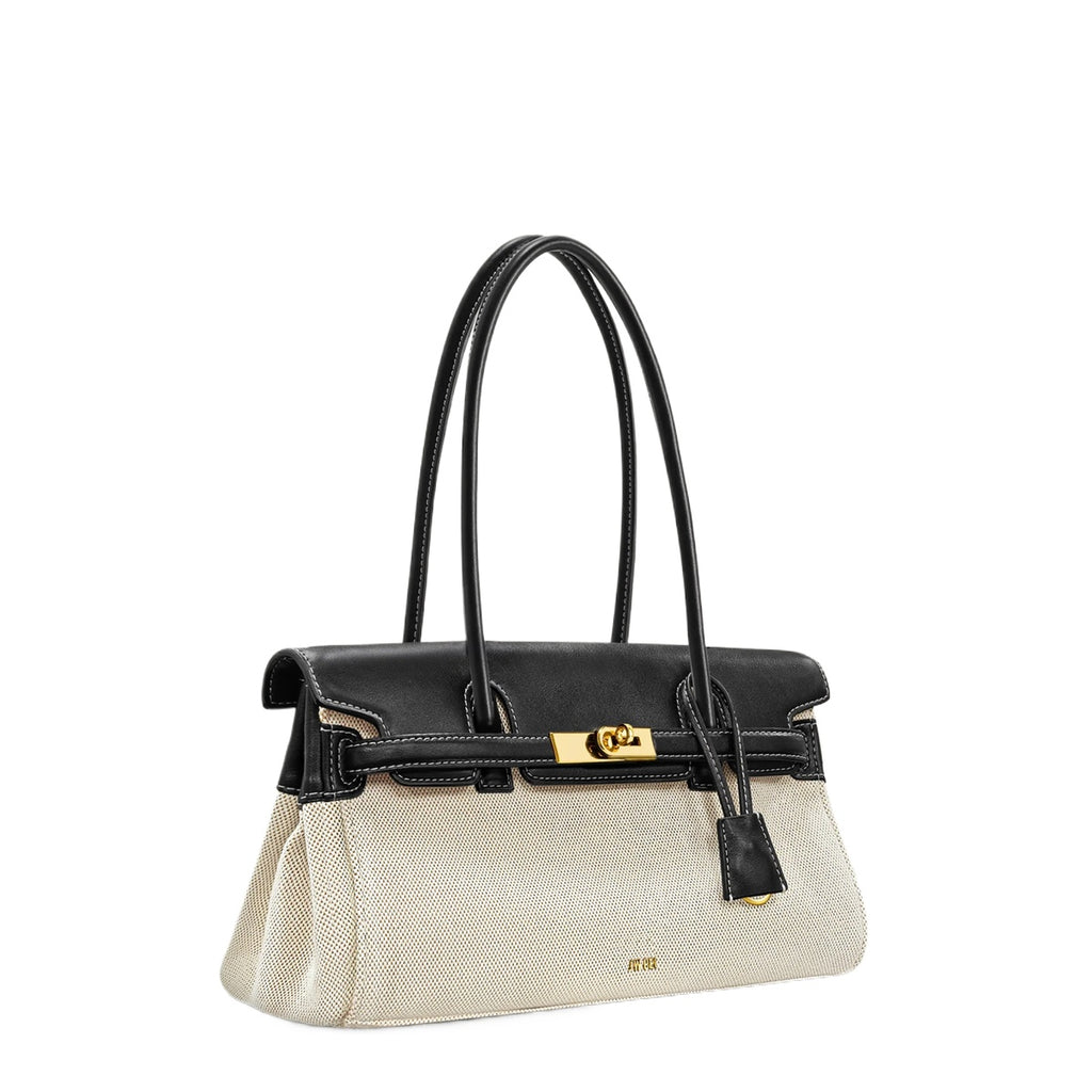 Brown Lock Buckle Underarm Bag