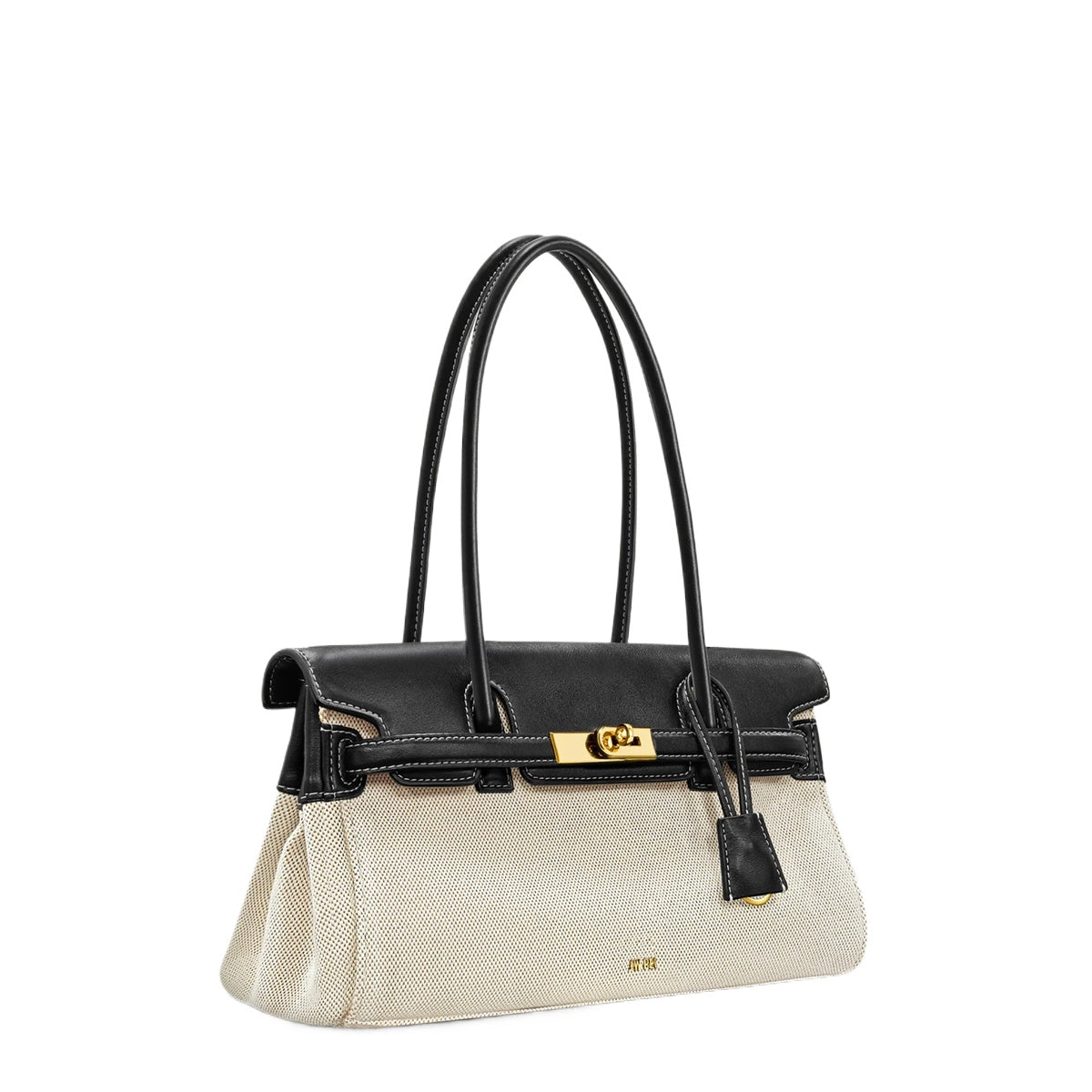 Brown Lock Buckle Underarm Bag