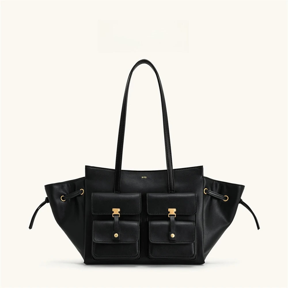Tan Multi Pocket Tote Bag