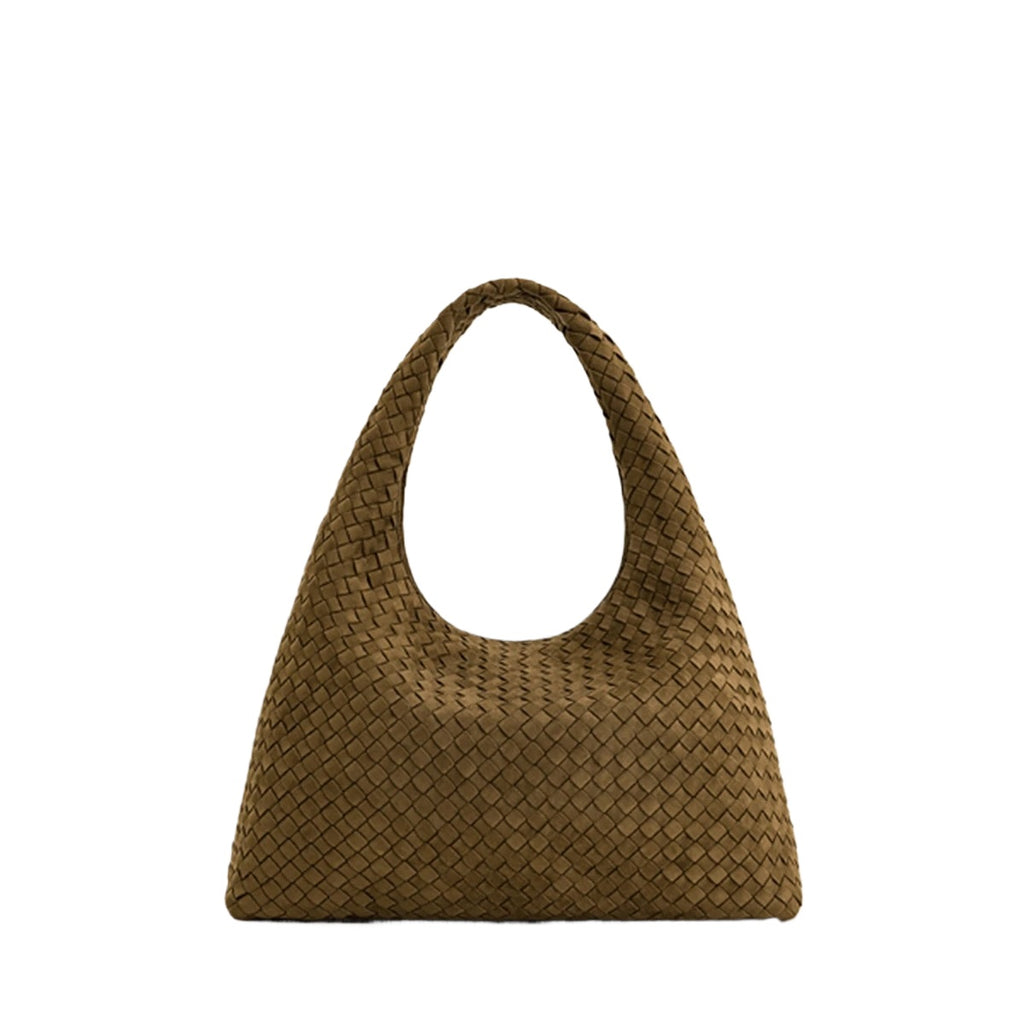 Brown Woven Top Handle Tote